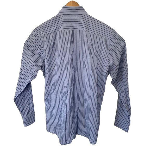 BOSS Hugo Boss Shirt Mens Blue Stripe Sharp Fit Long Sleeve 16.5-34/35 Spread - Picture 5 of 6